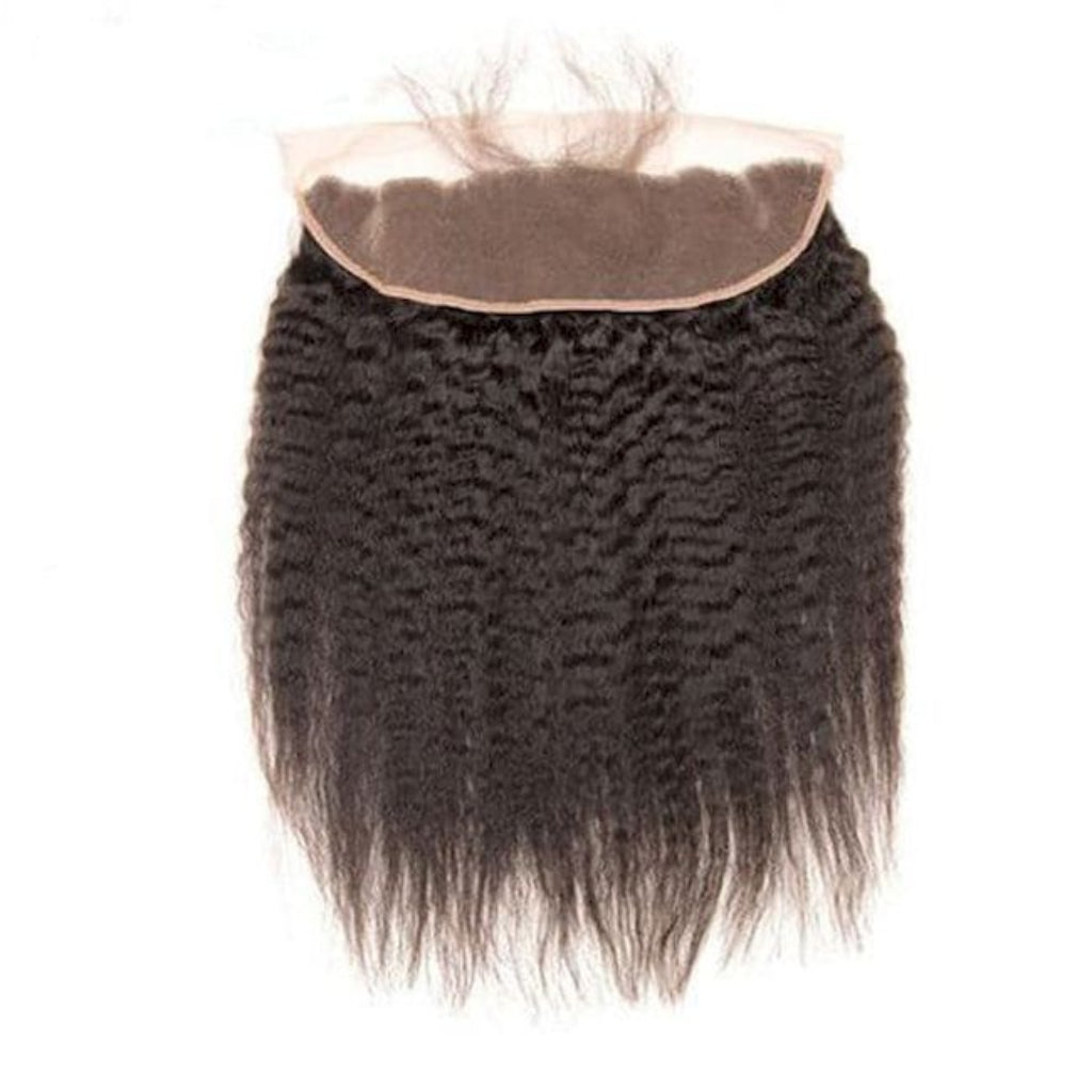 Kinky Straight HD Lace Frontal & Closure – Transparent, Small Knots, Raw Hair for Custom Wig Making
