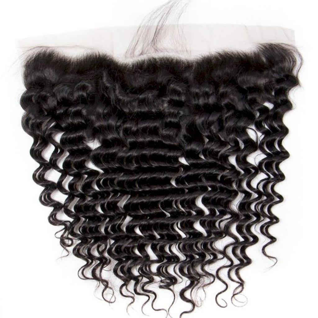 Wholesale Raw Deep Wave Frontal & Closure – Transparent HD Lace, Small Knots, Hair for Salons & Stylists