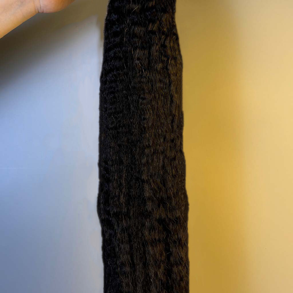 Raw Kinky Straight Bulk Hair – Double Drawn, Full & Thick, No Shedding, High Quality