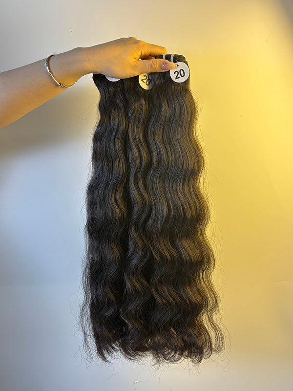 Raw Indian Wave Human Hair Bundles – Super Double Drawn | Natural Black & Blonde | Wholesale for Black Women Hairdressers