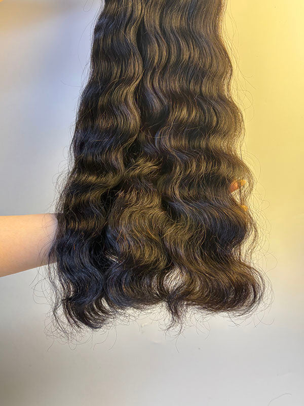 Raw Indian Wave Human Hair Bundles – Super Double Drawn | Natural Black & Blonde | Wholesale for Black Women Hairdressers