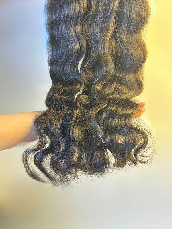 Raw Indian Wave Human Hair Bundles – Super Double Drawn | Natural Black & Blonde | Wholesale for Black Women Hairdressers