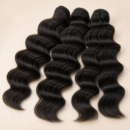 Loose Deep Wave Raw Hair Bundles – hair ends and strand detail