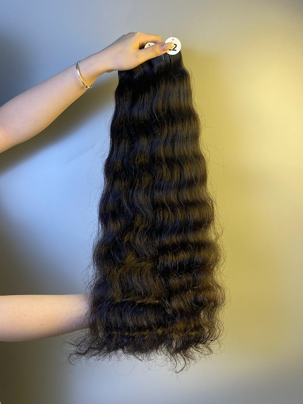 Raw Indian Wave Human Hair Bundles – Super Double Drawn | Natural Black & Blonde | Wholesale for Black Women Hairdressers