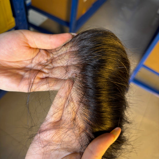 Raw Straight Frontal & Closure – Transparent HD Lace with Small Knots | 100% Human Hair