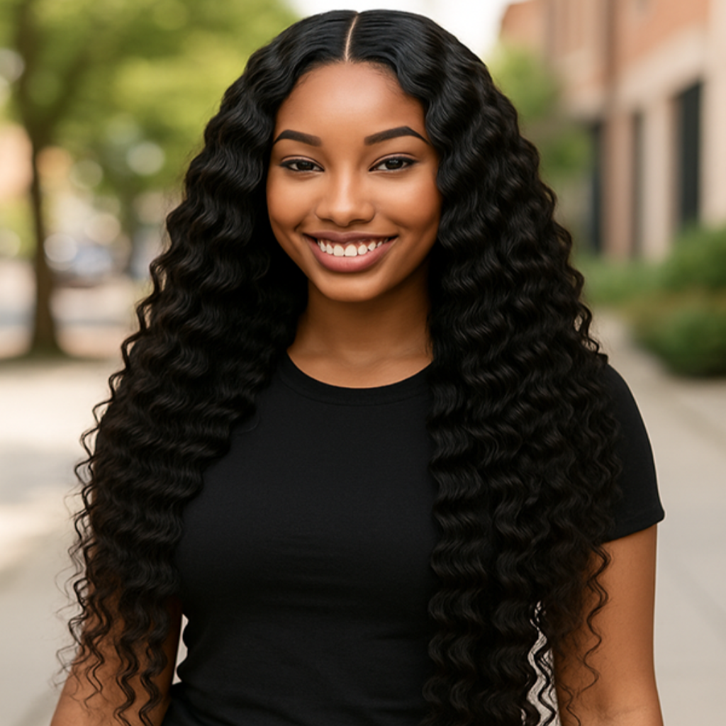100% Raw Human Hair Water Wave Bundles – Wavy & Curly Weft Extensions, Double Drawn, Soft & Natural Look | Exclusive for Black Women & ucharminghair