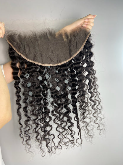 Raw Burmese curly Frontal & Closure – Transparent HD Lace with Small Knots | 100% Human Hair