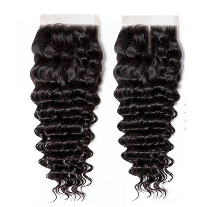 Wholesale Raw Loose Deep Wave Frontal & Closure – Transparent HD Lace, Small Knots, Virgin Human Hair for Salons & Stylists