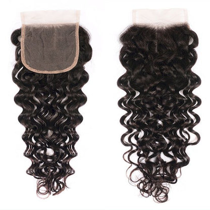 Wholesale Raw Water Wave Frontal & Closure – Transparent HD Lace, Small Knots, 100% Human Hair