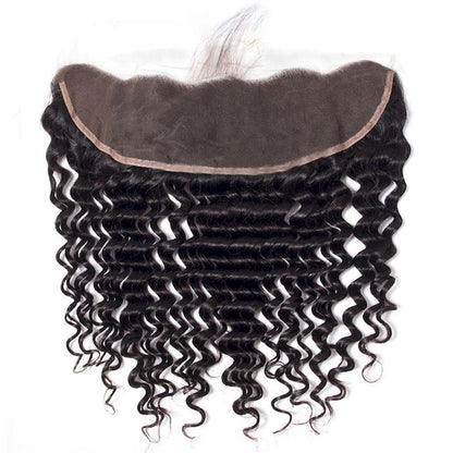 Wholesale Raw Deep Wave Frontal & Closure – Transparent HD Lace, Small Knots, Virgin Human Hair for Salons & Stylists