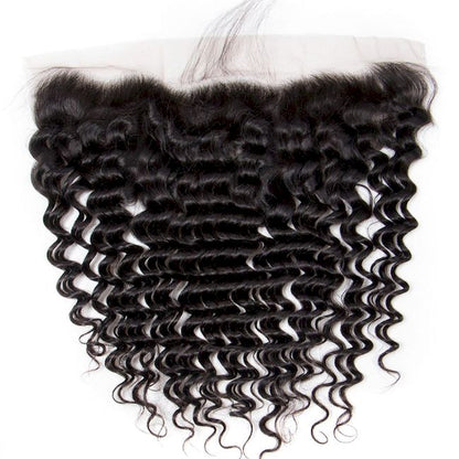 Wholesale Raw Deep Wave Frontal & Closure – Transparent HD Lace, Small Knots, Virgin Human Hair for Salons & Stylists