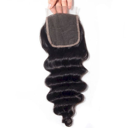Wholesale Raw Loose Deep Wave Frontal & Closure – Transparent HD Lace, Small Knots, Virgin Human Hair for Salons & Stylists