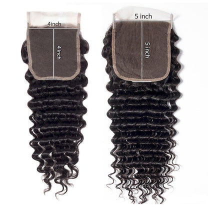 Wholesale Raw Deep Wave Frontal & Closure – Transparent HD Lace, Small Knots, Virgin Human Hair for Salons & Stylists