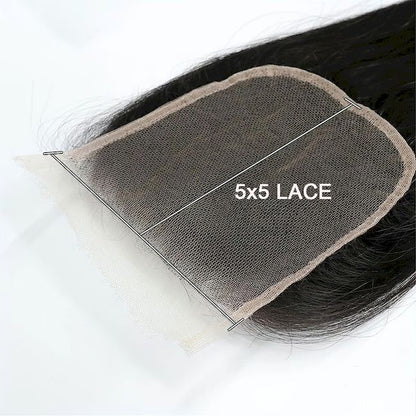Raw Straight Frontal & Closure – Transparent HD Lace with Small Knots | 100% Human Hair
