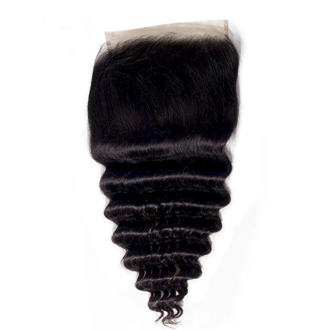 Wholesale Raw Loose Deep Wave Frontal & Closure – Transparent HD Lace, Small Knots, Virgin Human Hair for Salons & Stylists