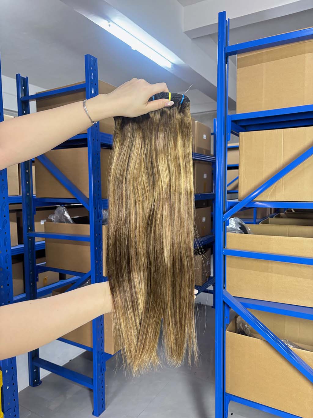Color #4:27:4 Top Raw A+ Pro highlight straight human hair bundle product photo 1