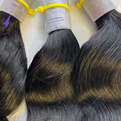 Raw Loose Wave Bulk Hair – Double Drawn, Full &amp; Thick, No Shedding, High Quality