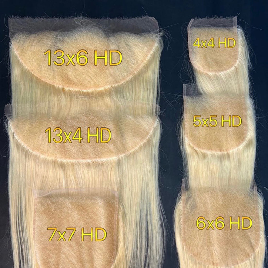 Wholesale 613 Straight HD Transparent Lace Frontal & Closure – Small Knots, 100% Raw Human Hair