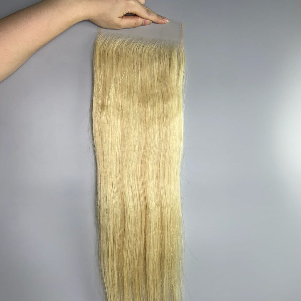 Wholesale 613 Straight HD Transparent Lace Frontal & Closure – Small Knots, 100% Raw Human Hair