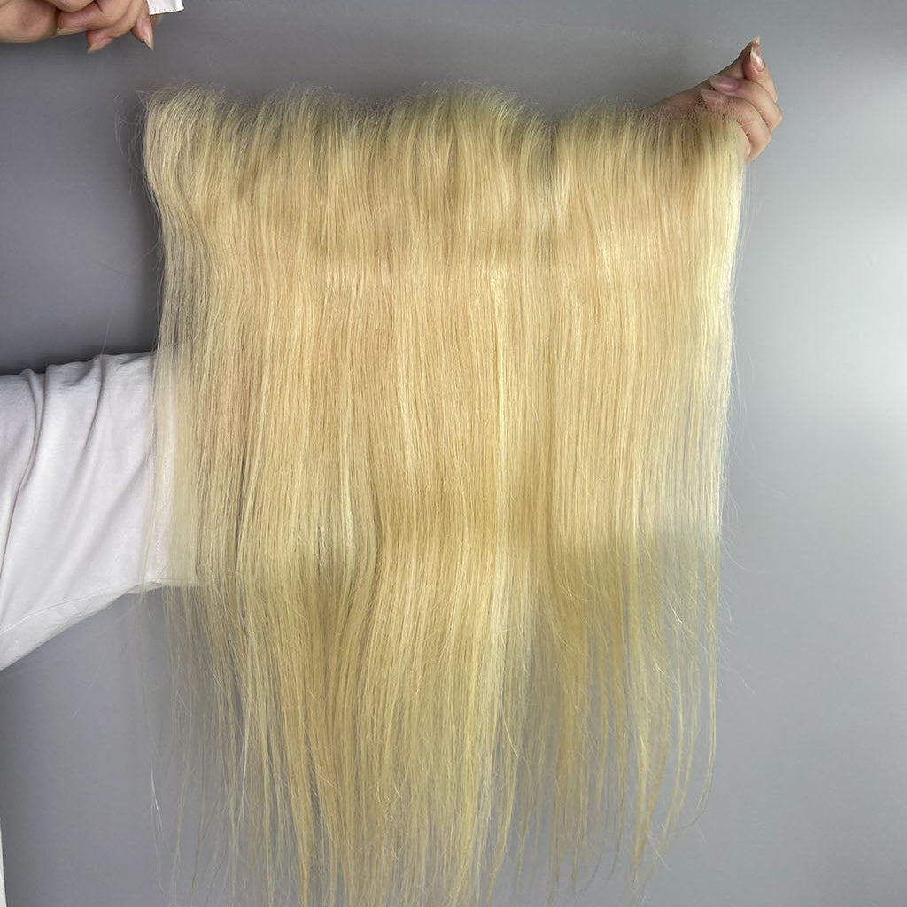 Wholesale 613 Straight HD Transparent Lace Frontal & Closure – Small Knots, 100% Raw Human Hair