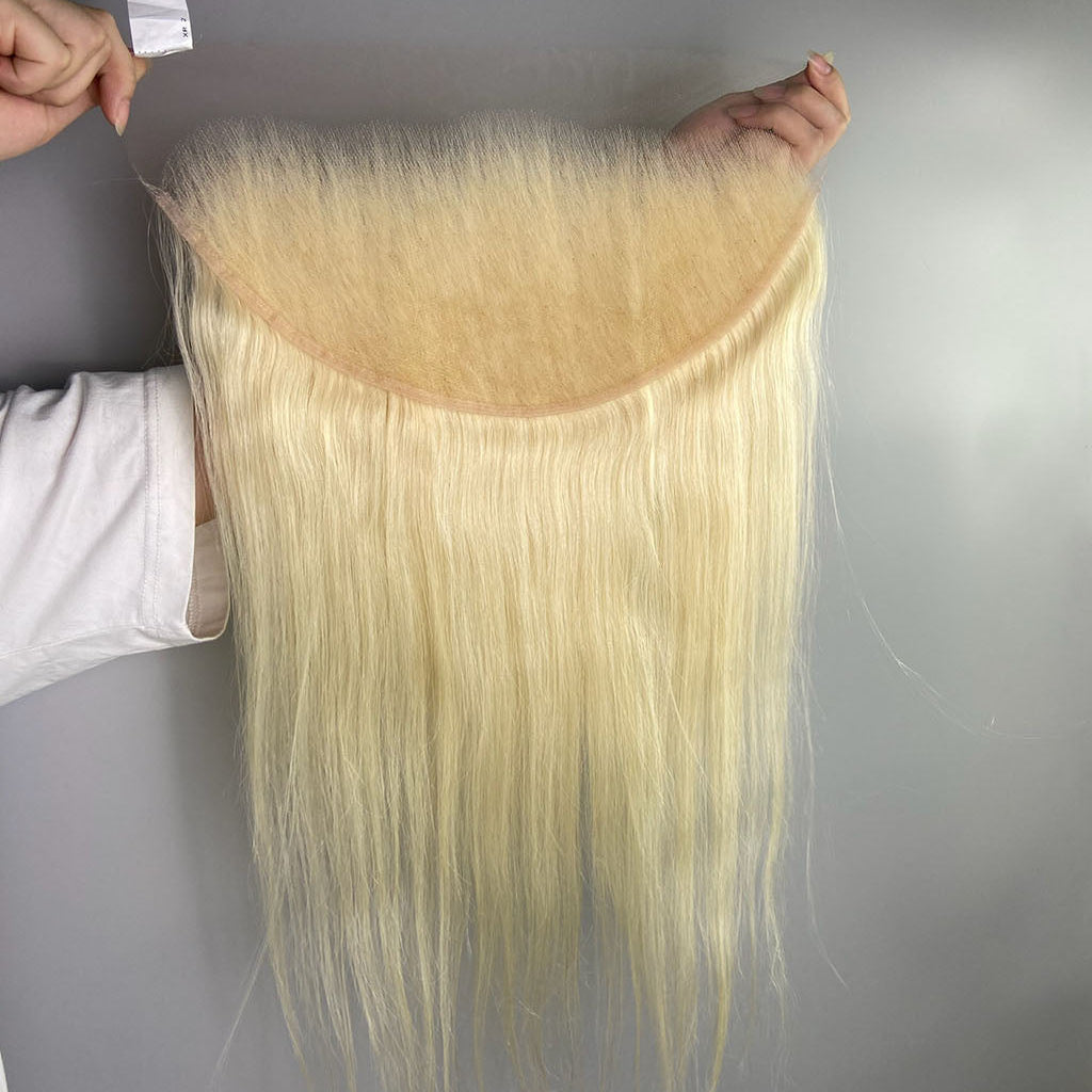 Wholesale 613 Straight HD Transparent Lace Frontal & Closure – Small Knots, 100% Raw Human Hair