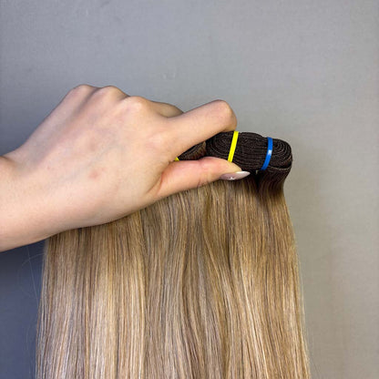 Color #6:70:6 Top Raw A+ Pro highlight straight human hair bundle product photo 2
