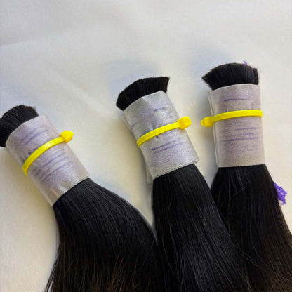 Raw Straight Bulk Hair – Double Drawn, Full &amp; Thick, No Shedding, High Quality