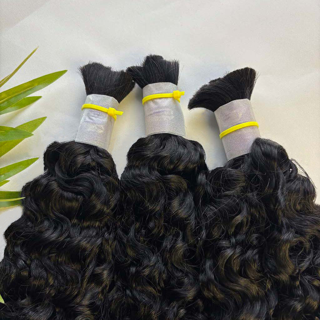 Burmese Curly bulk human hair – product gallery image 3