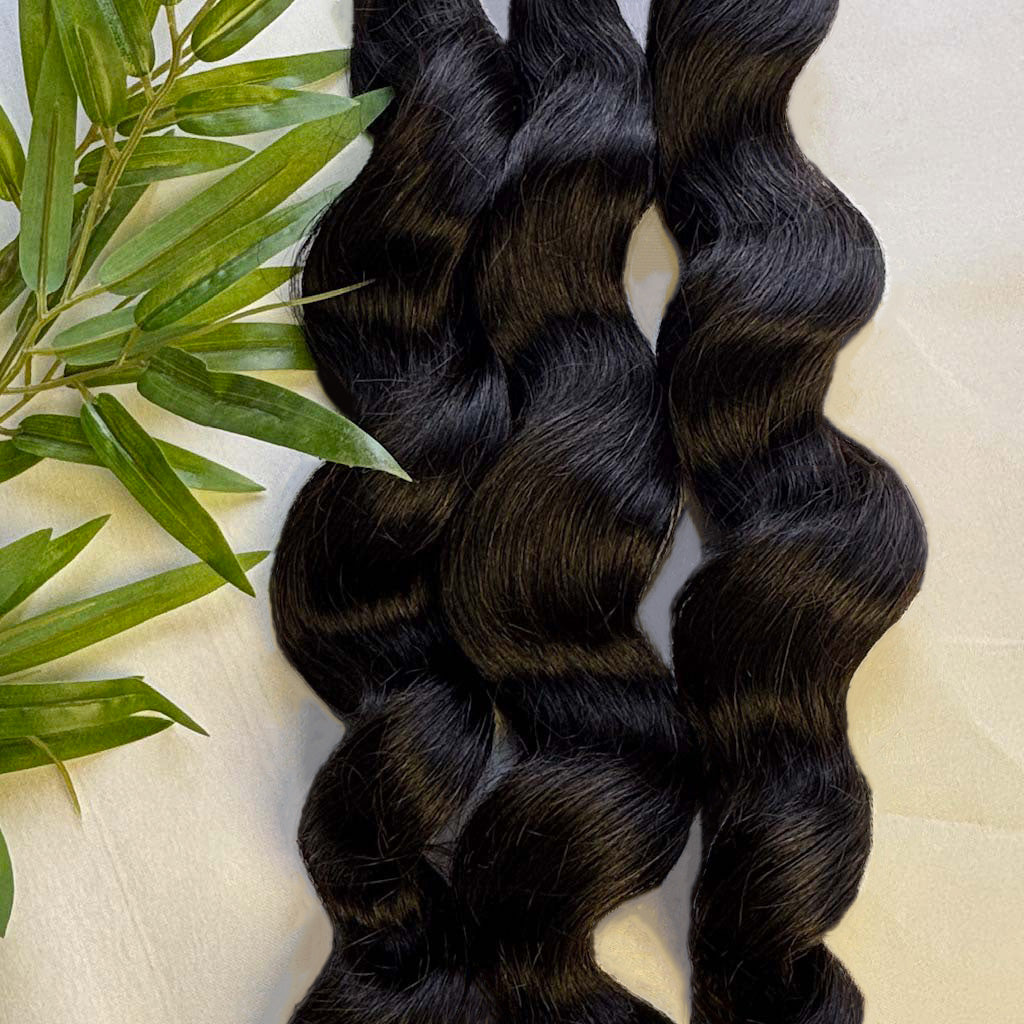 Raw Loose Wave Bulk Hair – Double Drawn, Full &amp; Thick, No Shedding, High Quality