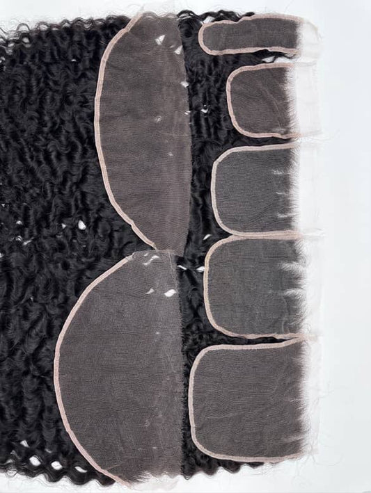 Raw Burmese curly Frontal & Closure – Transparent HD Lace with Small Knots | 100% Human Hair