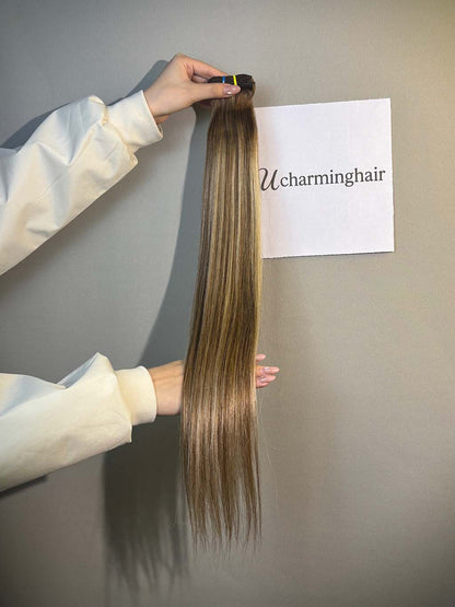 Color #B4:60A Top Raw A+ Pro highlight straight human hair bundle product photo 2