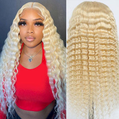 Wholesale 613 HD wig Deep Wave Frontal  13*4 13*6  and 2*6 4*4 5*5 6*6 7*7 Closure  Wig  100% Human Raw Hair