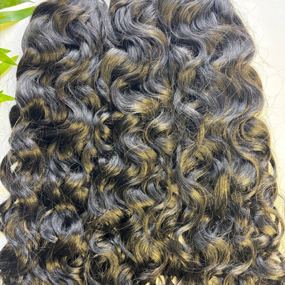Raw Water Wave Bulk Hair – Double Drawn, Full &amp; Thick, No Shedding, High Quality