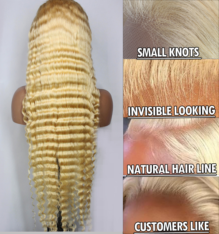 Wholesale 613 transparent lace Wig  Loose DeepFrontal  13*4 13*6  and 2*6 4*4 5*5 6*6 7*7 Closure  Wig  100% Human Raw Hair