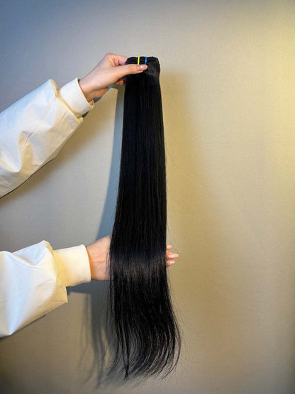 Color #1 straight human hair bundle in A+ Pro quality