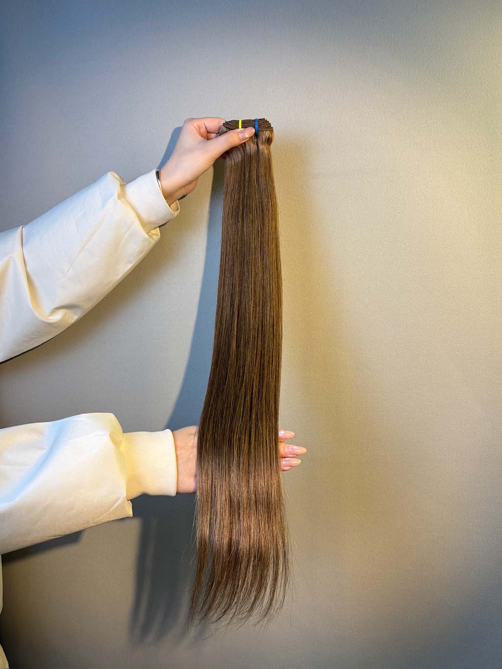 Color #4 straight human hair bundle in A+ Pro quality