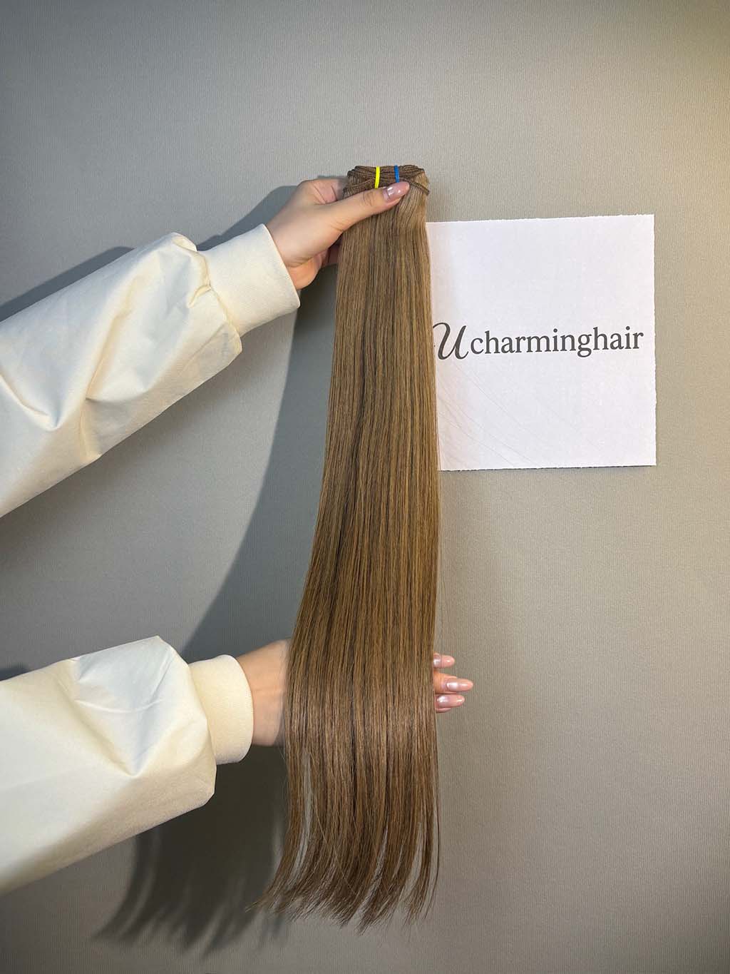 Color #5 straight human hair bundle in A+ Pro quality