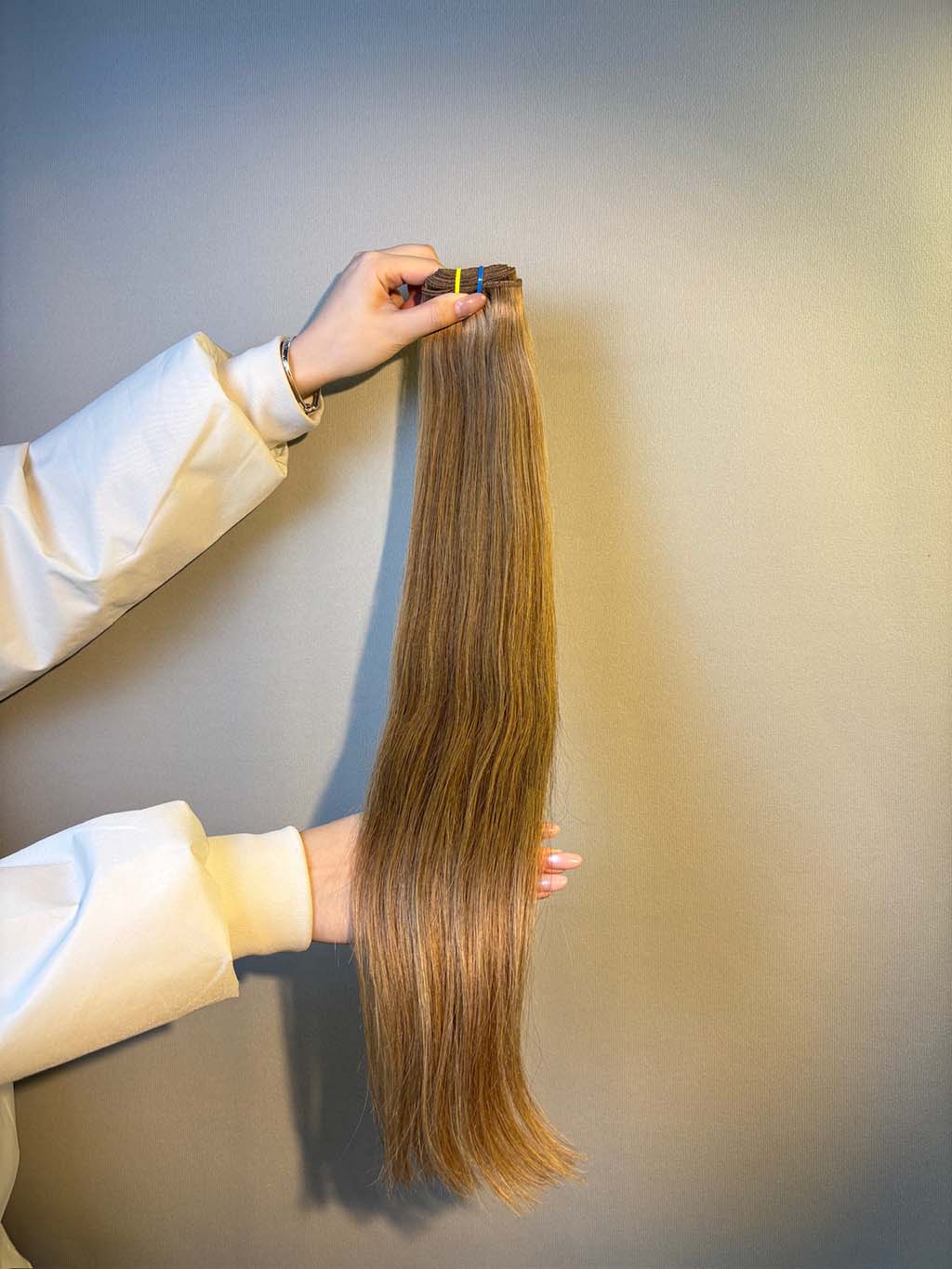Color #8 straight human hair bundle in A+ Pro quality