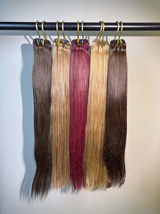A+ Pro colored straight human hair bundle color range display