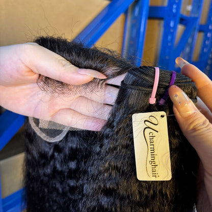 Raw Burmese curly Frontal & Closure – Transparent HD Lace with Small Knots | 100% Human Hair