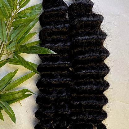 Raw Deep Wave Bulk Hair – Double Drawn, Full &amp; Thick, No Shedding, High Quality