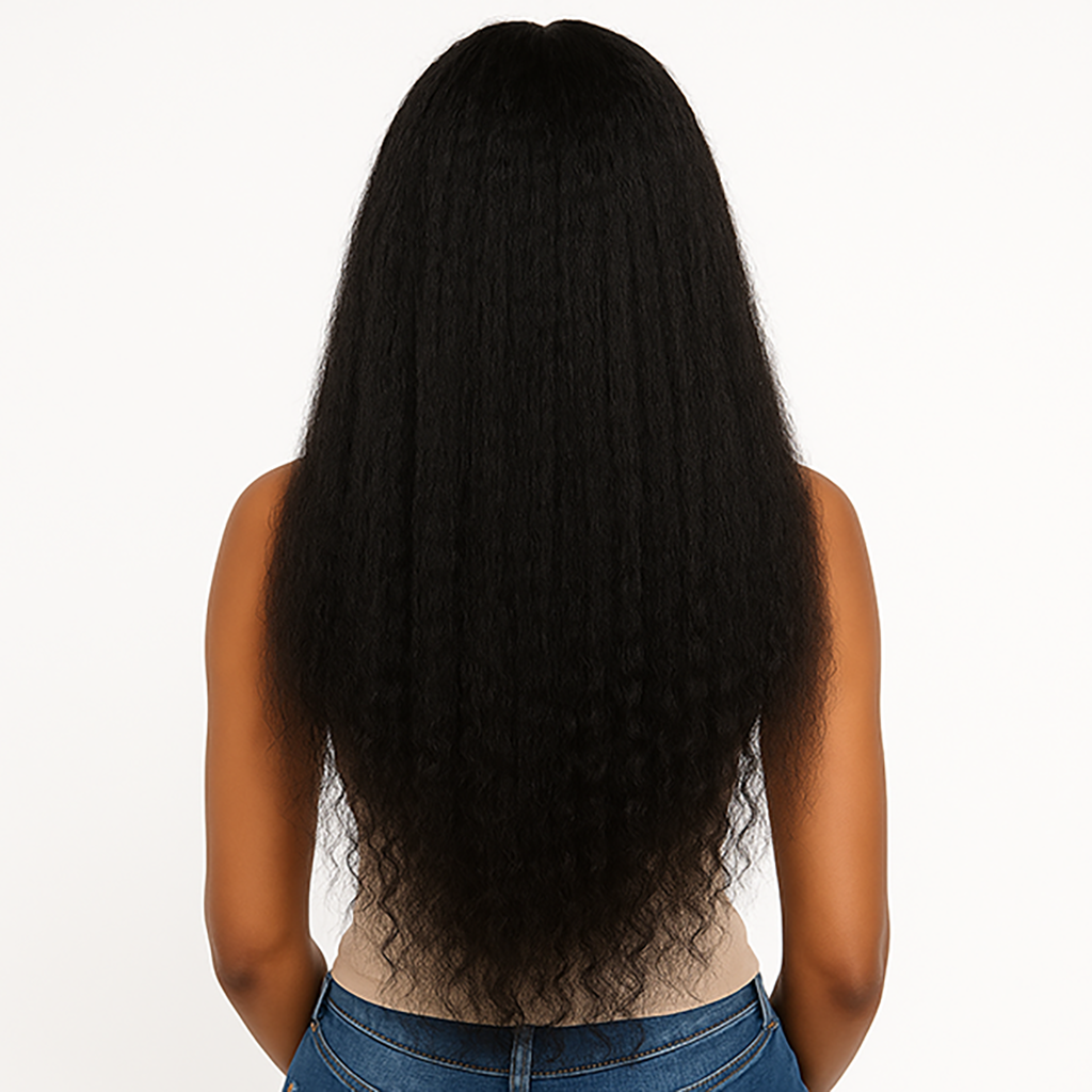 Afro Kinky Straight Raw Human Hair Bundles – Super Double Drawn, Full & Thick, No Shedding, High Quality