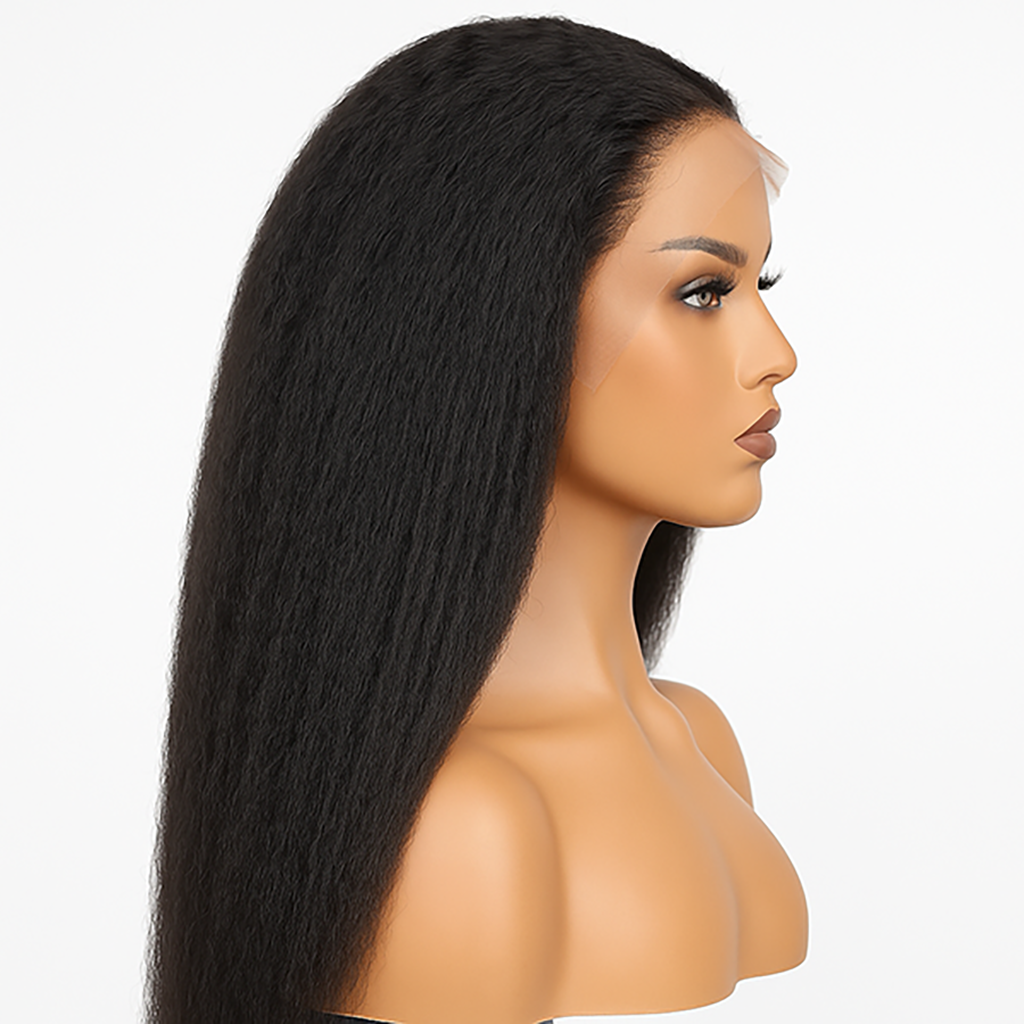 Afro Kinky Straight Raw Human Hair Bundles – Super Double Drawn, Full & Thick, No Shedding, High Quality