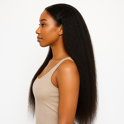 Afro Kinky Straight Raw Human Hair Bundles – Super Double Drawn, Full & Thick, No Shedding, High Quality