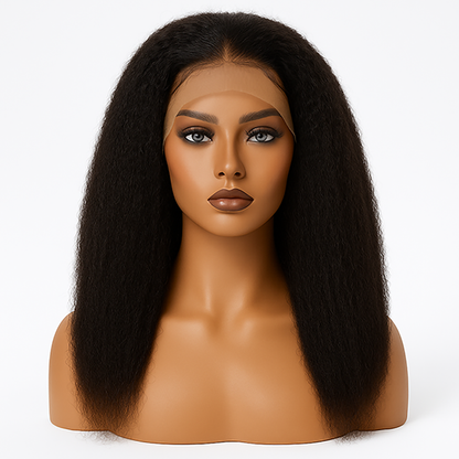 Afro Kinky Straight Raw Human Hair Bundles – Super Double Drawn, Full & Thick, No Shedding, High Quality