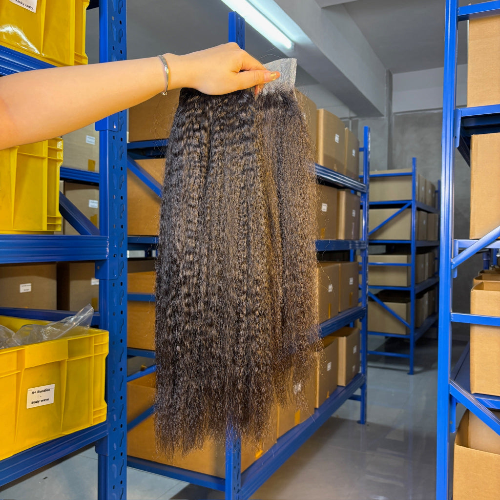 Kinky Straight HD Lace Frontal & Closure – Transparent, Small Knots, Raw  Hair for Custom Wig Making