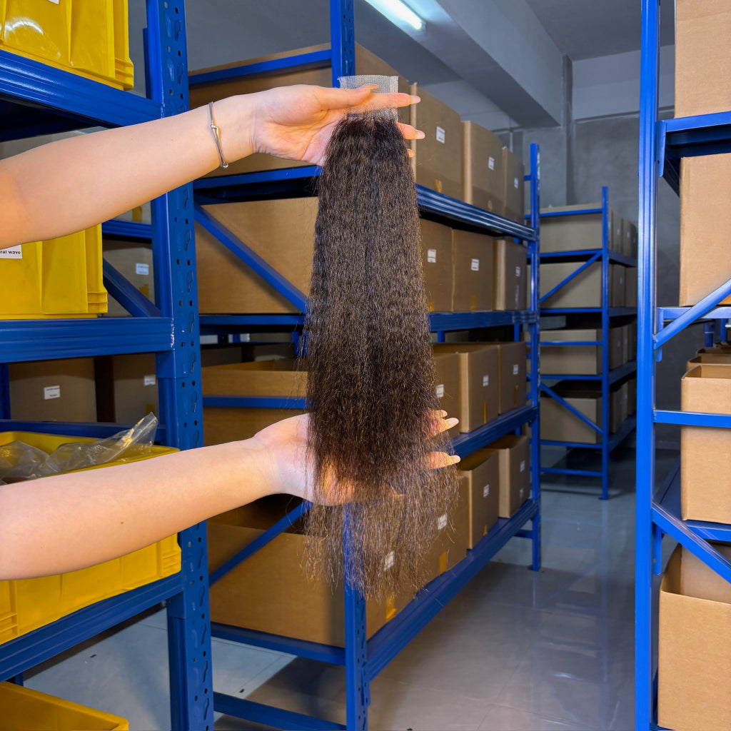 Kinky Straight HD Lace Frontal & Closure – Transparent, Small Knots, Raw  Hair for Custom Wig Making