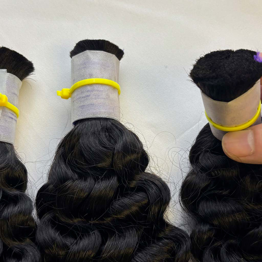 Raw Kinky Curly Bulk Hair – Double Drawn, Full &amp; Thick, No Shedding, High Quality