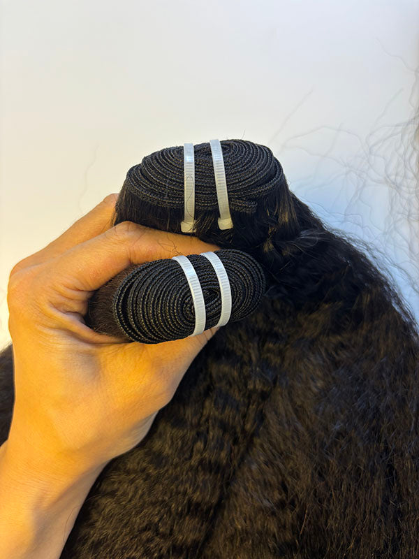 Afro Kinky Straight Raw Human Hair Bundles – Super Double Drawn, Full & Thick, No Shedding, High Quality