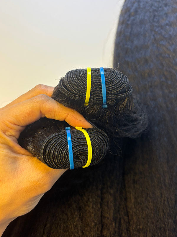 Afro Kinky Straight Raw Human Hair Bundles – Super Double Drawn, Full & Thick, No Shedding, High Quality